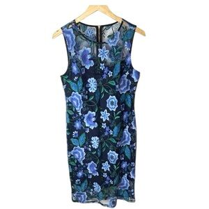 Women's Calvin Klein Floral Embroidered Floral Foliage Dress 12 Wedding Event